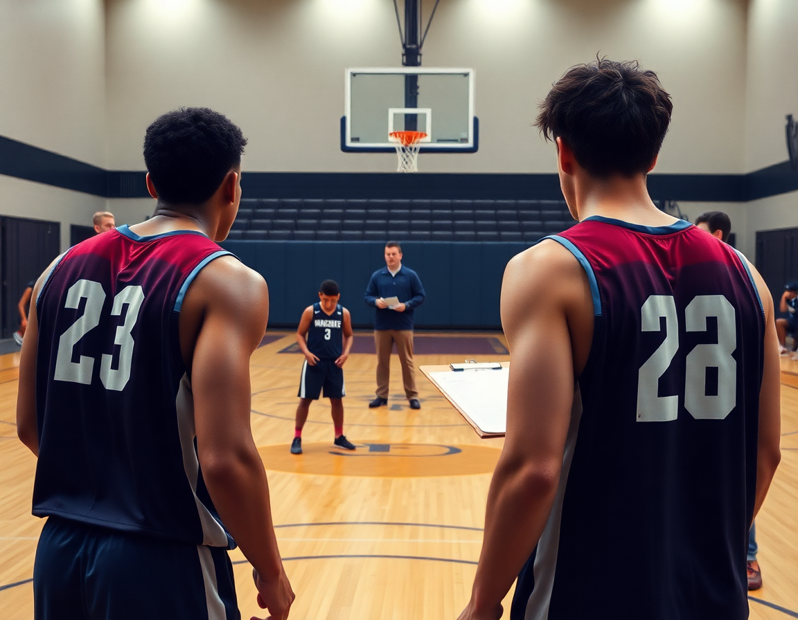 Drill side view showing 1 3 1 zone defense ready to trap on the ball.