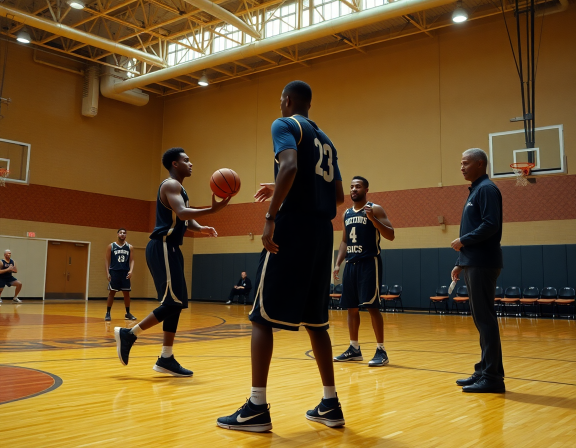 Close-up of a guard and cutter executing reads in the 4 out 1 in offense on basketball.