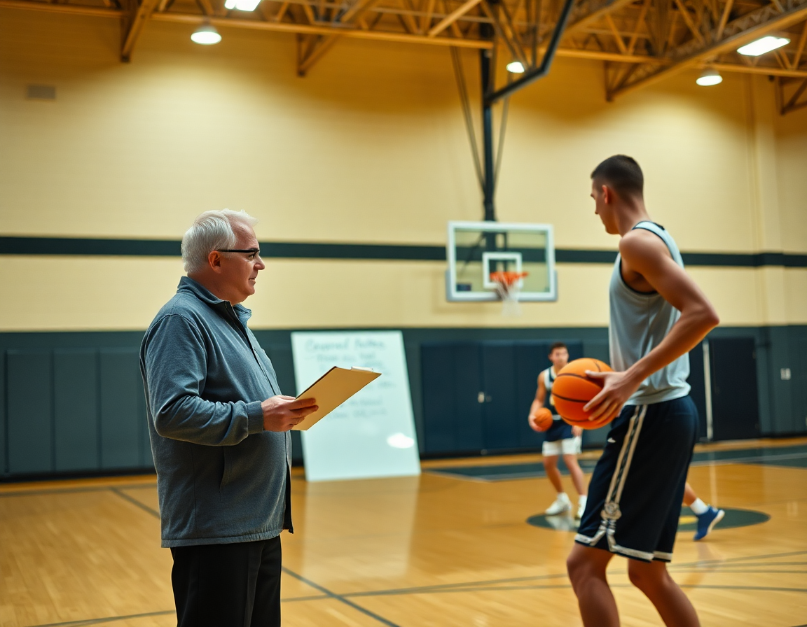 Dynamic shot of basketball drills by yourself during scouting-informed solo drill on the court.