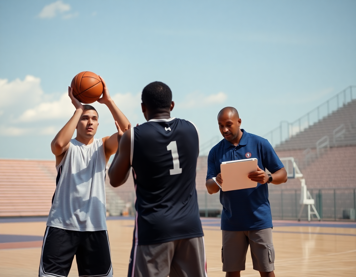 Close-up on hands and ball during basketball drills shooting form-to-game-speed drill at the key.