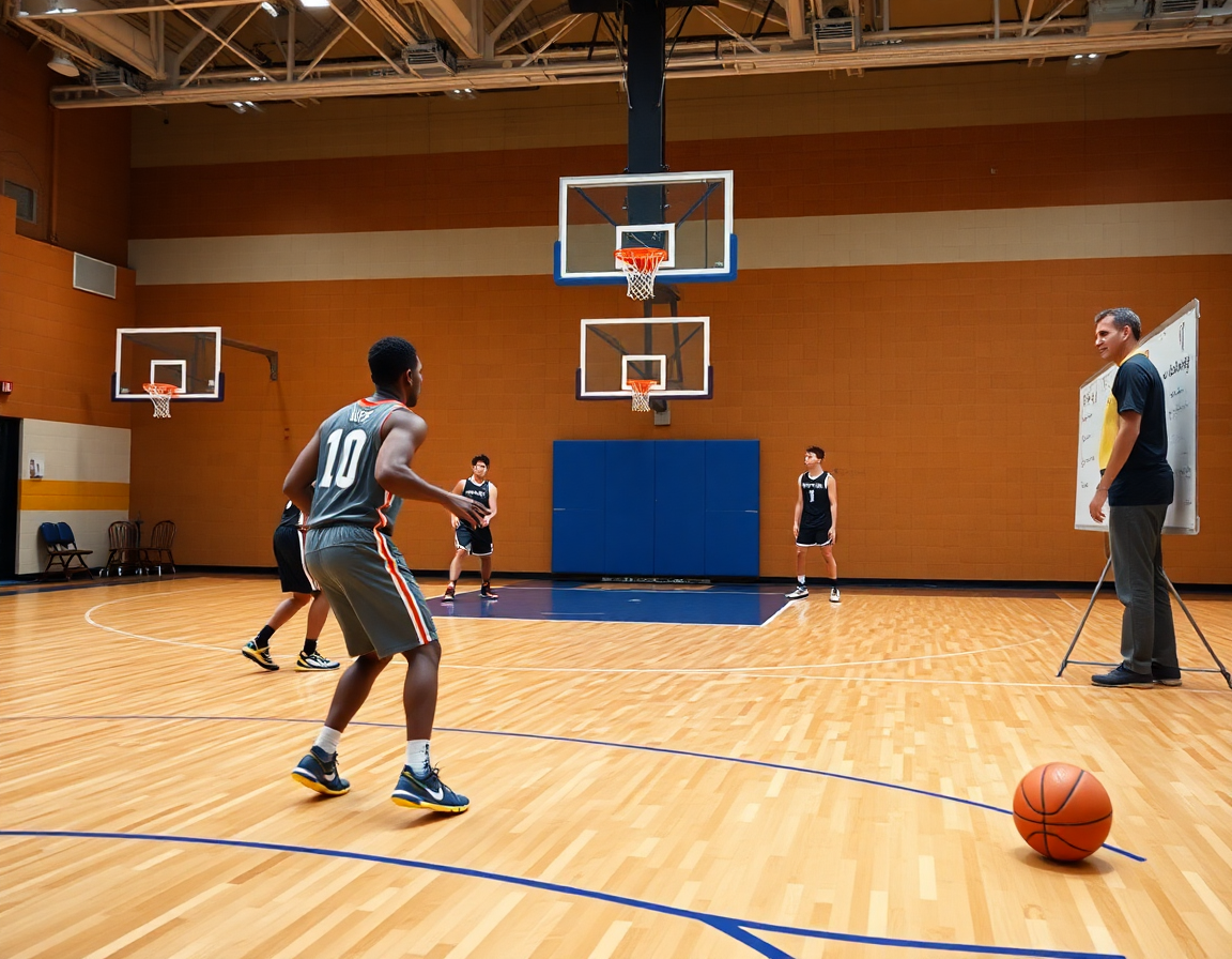 Players space for a screen and read the defense in basketball offenses against man to man.