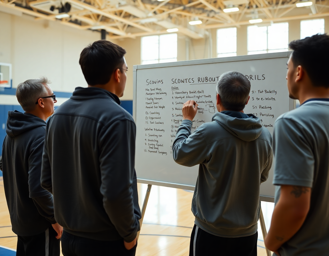 coaches compare scouting rubrics using basketball tryout drills pdf insights during a full-court warmup.