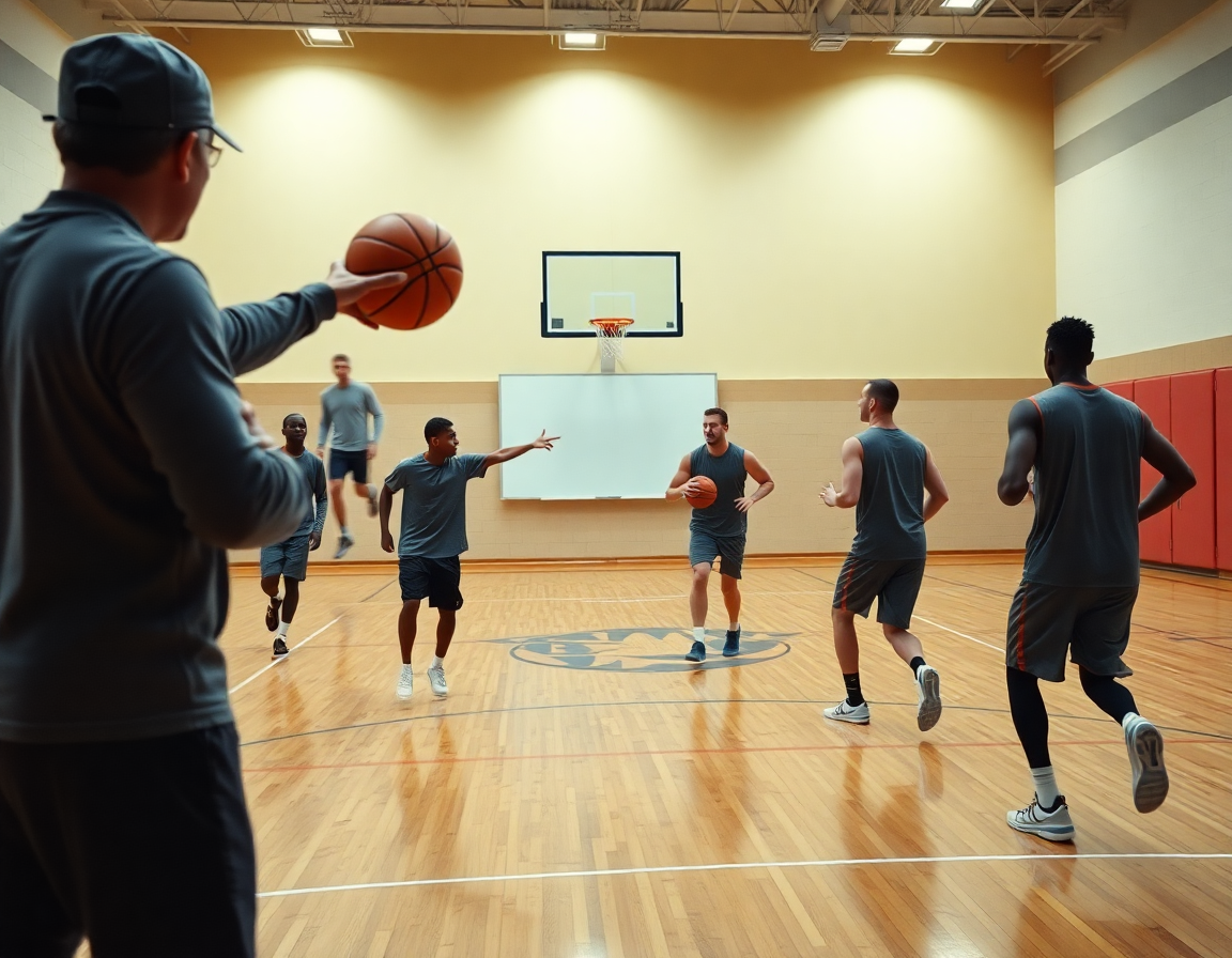 Whiteboard diamond pattern and hands during diamond passing drill basketball.