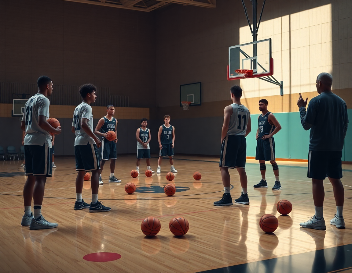 Shell drill basketball cues like deny and recover shaping the defense in practice.