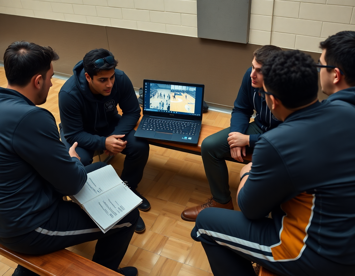 Triangle offense basketball scouting session with clips and notes on opponent defenses