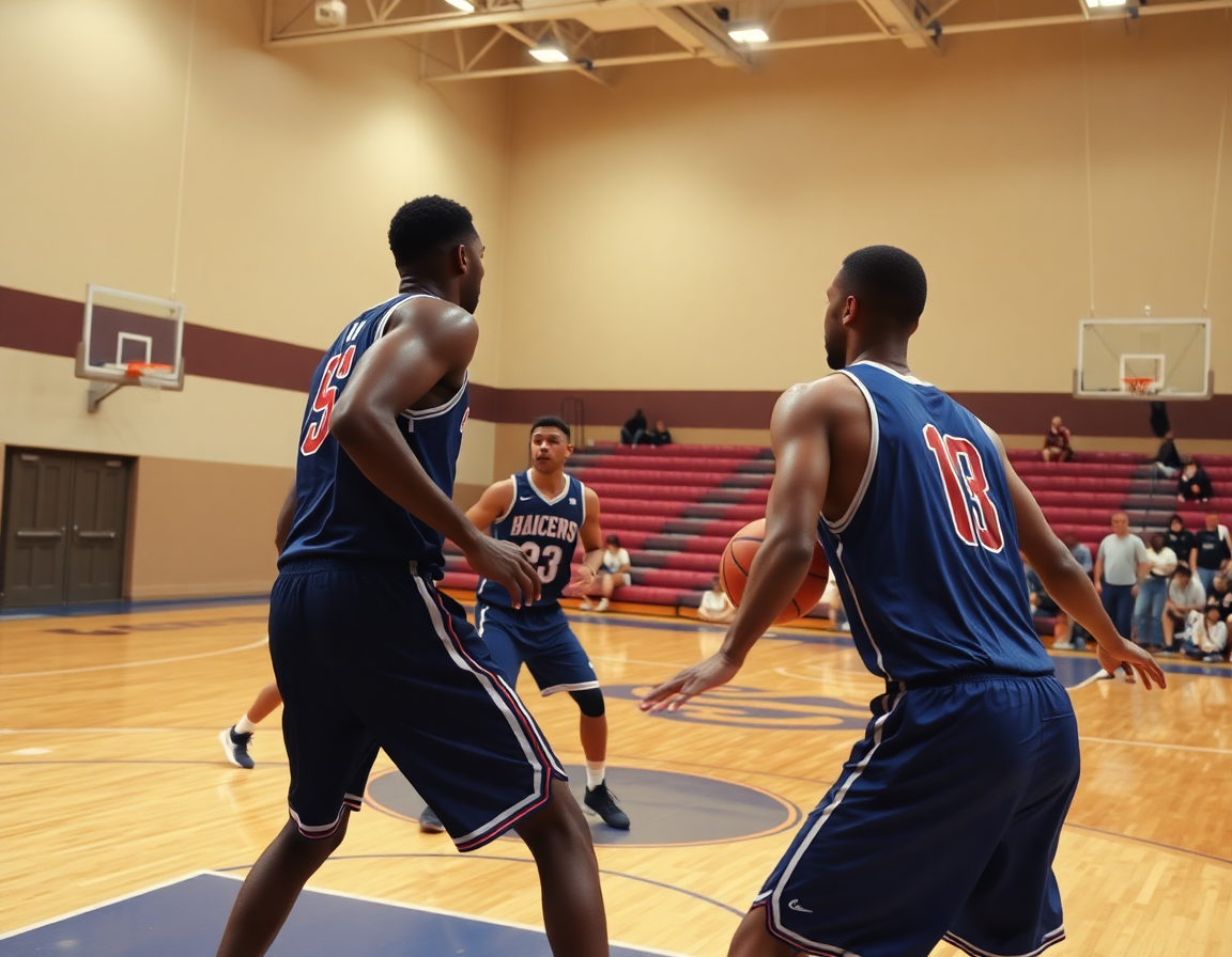 Two players set a screen as a cutter moves, showing what is a flex screen in basketball.