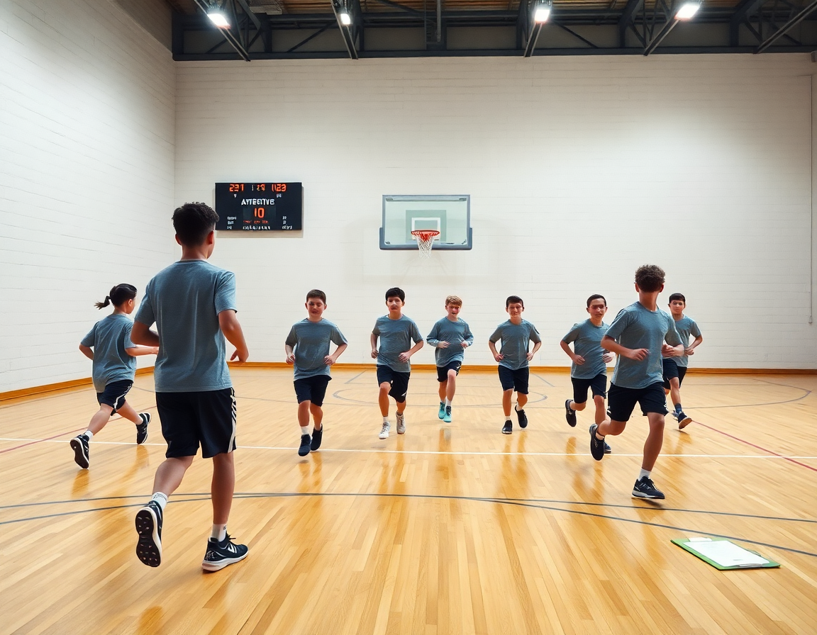 60-minute youth basketball practice scene illustrating youth basketball practice plans templates in action.