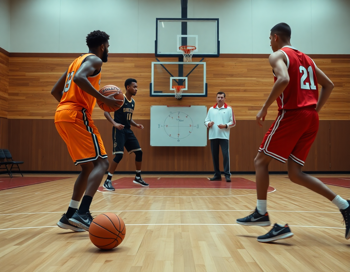 El ala pívot baloncesto función se muestra en una sesión de entrenamiento real, enfoque en movilidad.