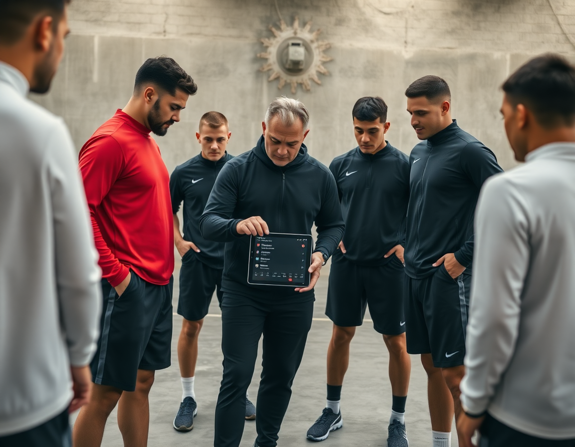 Miembros del equipo observan enlaces de listas de reproducción baloncesto euroliga compartibles en la tableta.