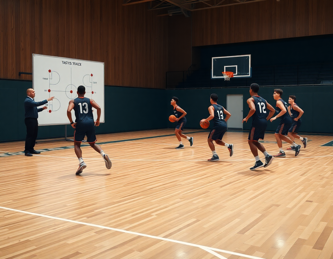 primer plano explicando como entrenar baloncesto en casa durante un entrenamiento