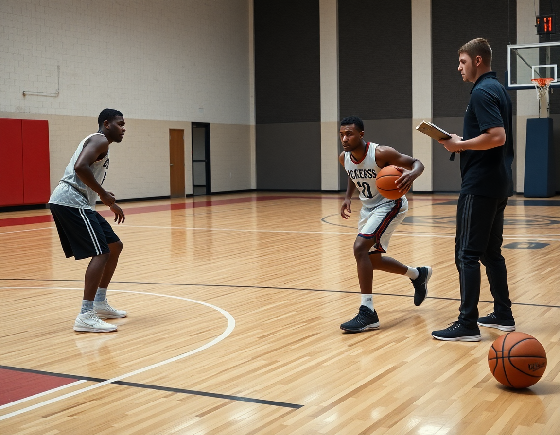 ejercicios defensa baloncesto pdf en tablet para 1x1 y 2x2 durante una sesión de entrenamiento.