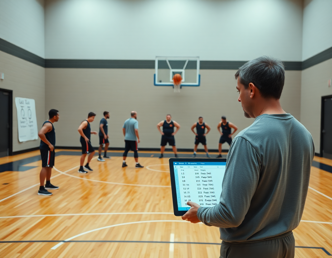 Plano detalle de ejercicios calentamiento baloncesto minibasket: manos, balón y pizarra con flechas