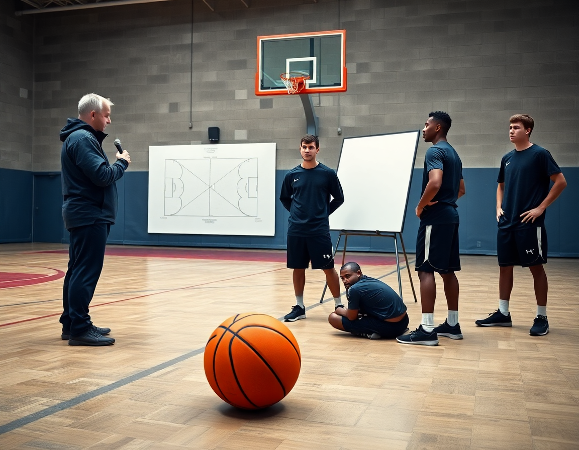Equipo trabajando en ejercicios defensa baloncesto mini durante la sesión semanal de entrenamiento.