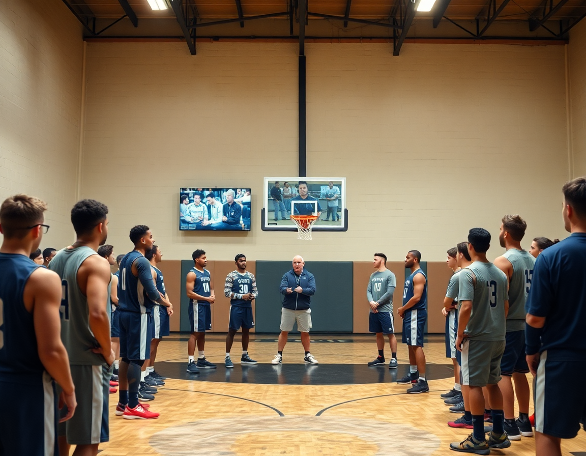 Reunión de jugadores frente a una pantalla mostrando clips y jugadas enseñadas.