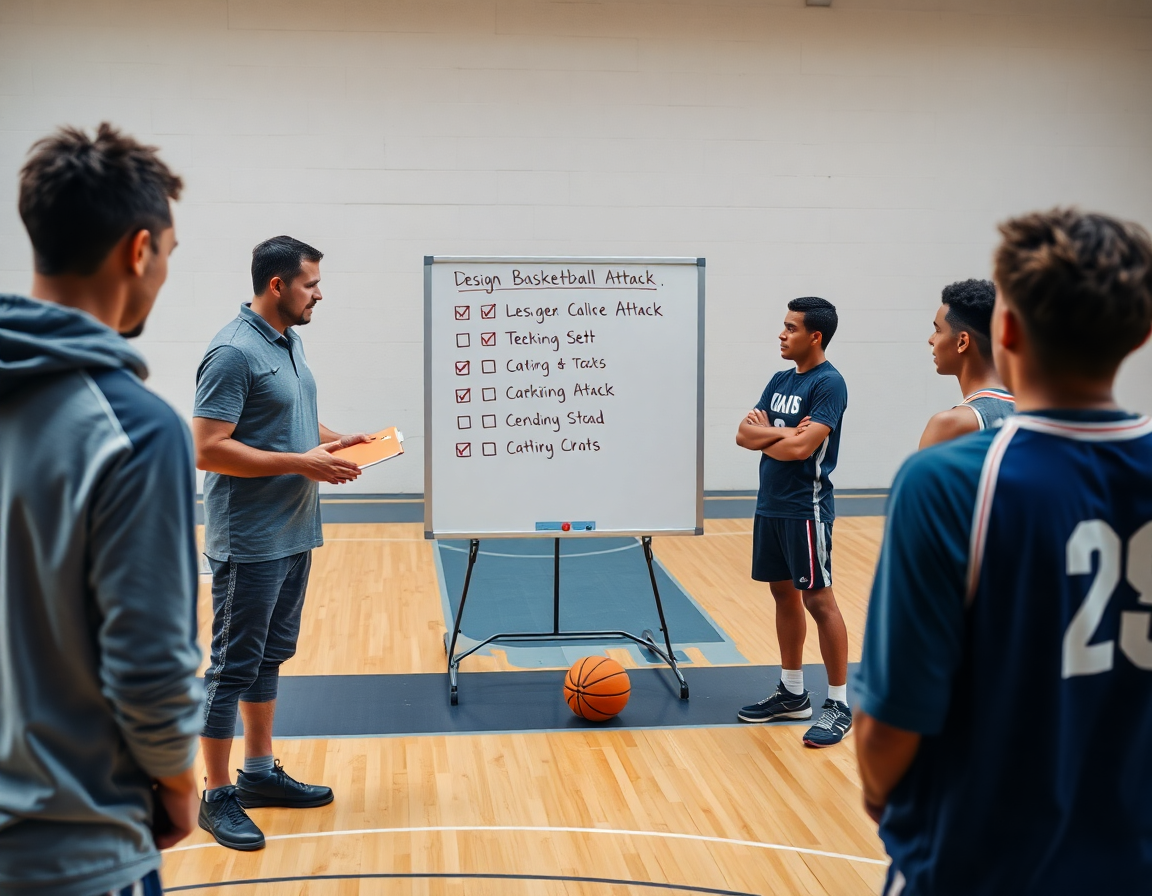 Checklist para diseñar sistemas de ataque baloncesto pdf durante una sesión táctica de equipo.