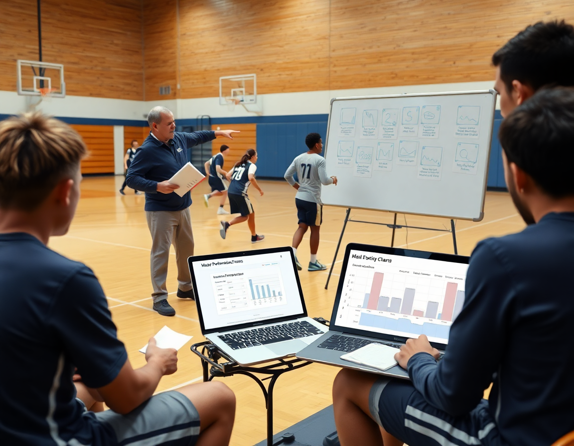 Flujos de trabajo semanal para valoración baloncesto: el entrenador ajusta ejercicios según datos recogidos.