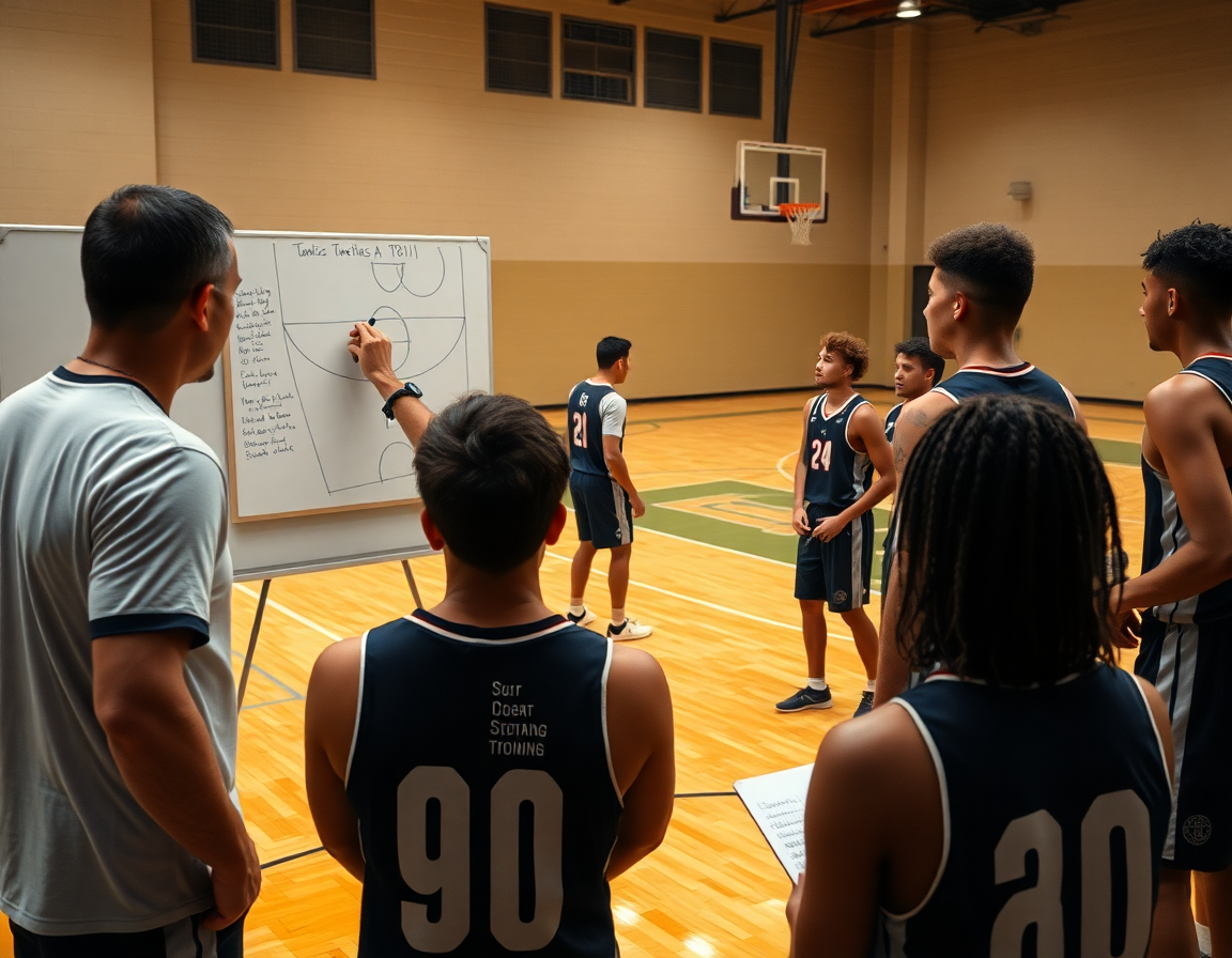 Cas pratique sur le terrain: planification puis débriefing, playbook basketball pdf affiché sur écran.