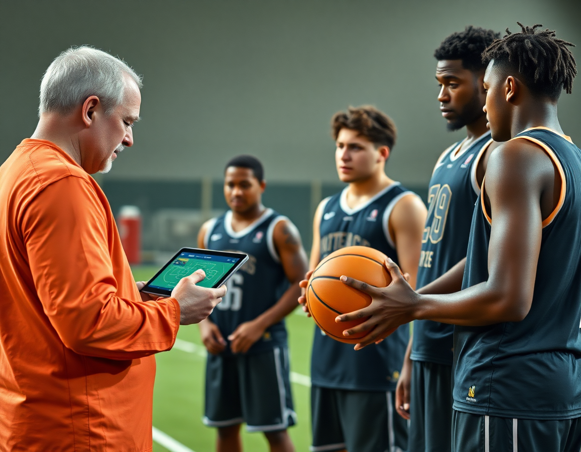 Équipe observe des clips vidéo pour lire le jeu et les rotations en défense en zone basket u13.