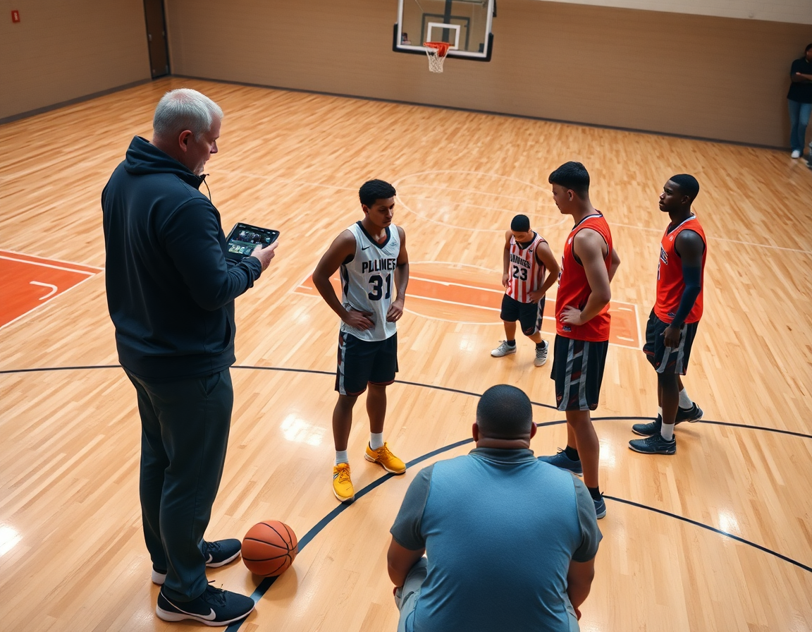 Scène qui illustre l'entraînement basket u11 défense avec clip vidéo et transition rapide.