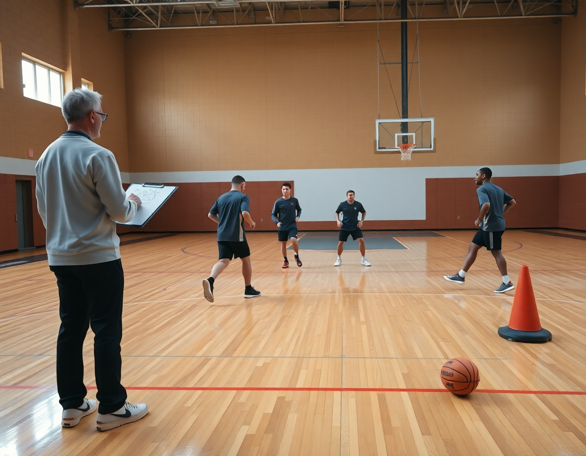 Plan rapproché montre l'entraînement basket u17 pdf en action sur le court.