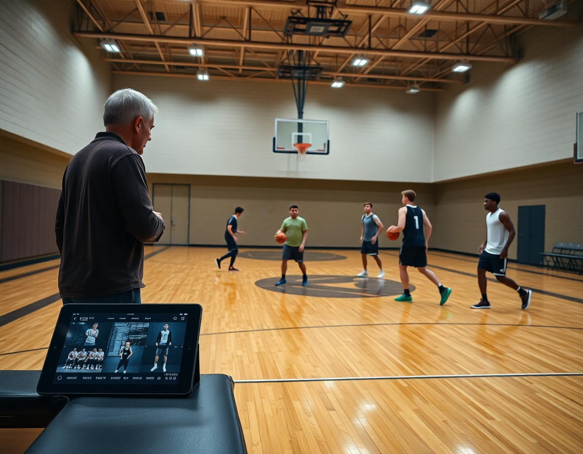 Workflow pratique montrant l'exercice basket tir en course sur le terrain, séance claire et progressive.