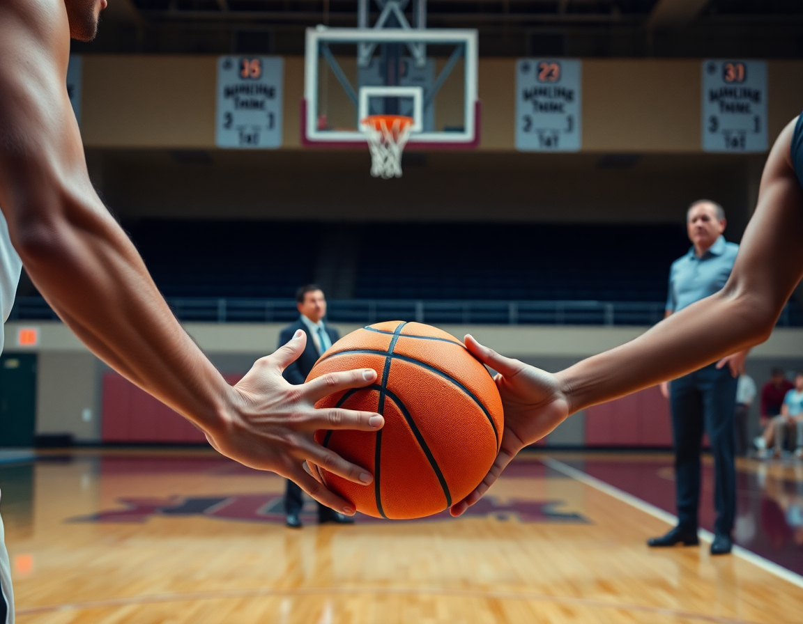 exercice basketball débutant en progression: les joueurs dribblent lentement, puis passent et tirent sous la supervision du coach.