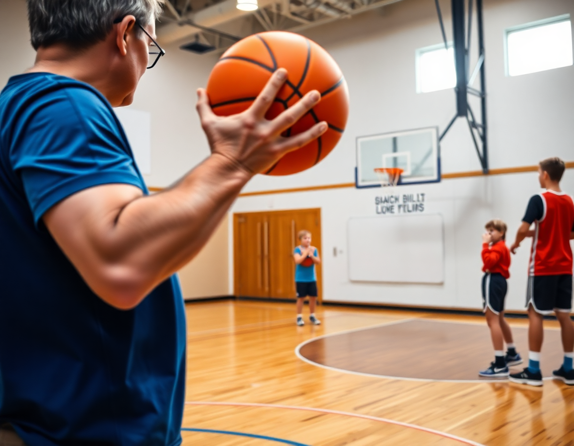 exercice tir basket u11 sur le terrain d'entraînement, coach et joueurs en séance de tir près du panier.