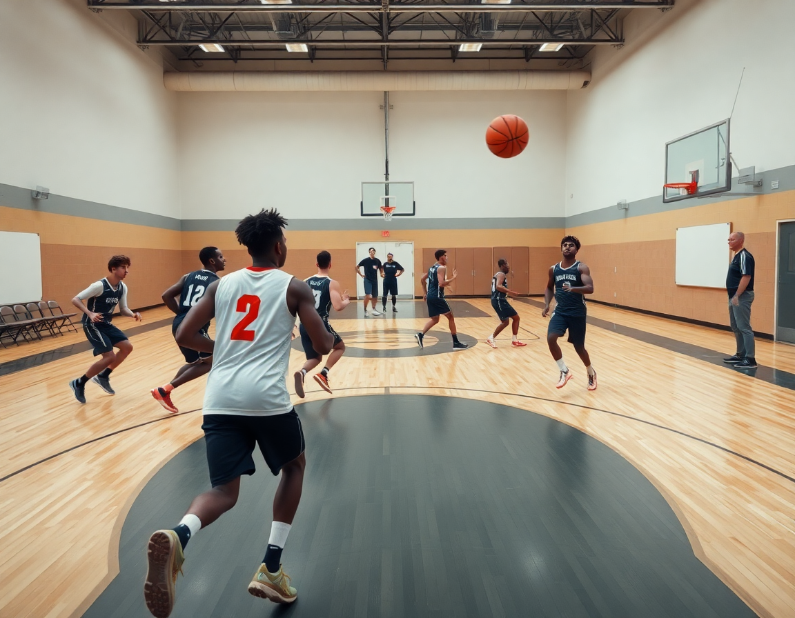 exercice tir basket u11: progression de tir en zone rapprochée, coach montre la technique à la caméra.
