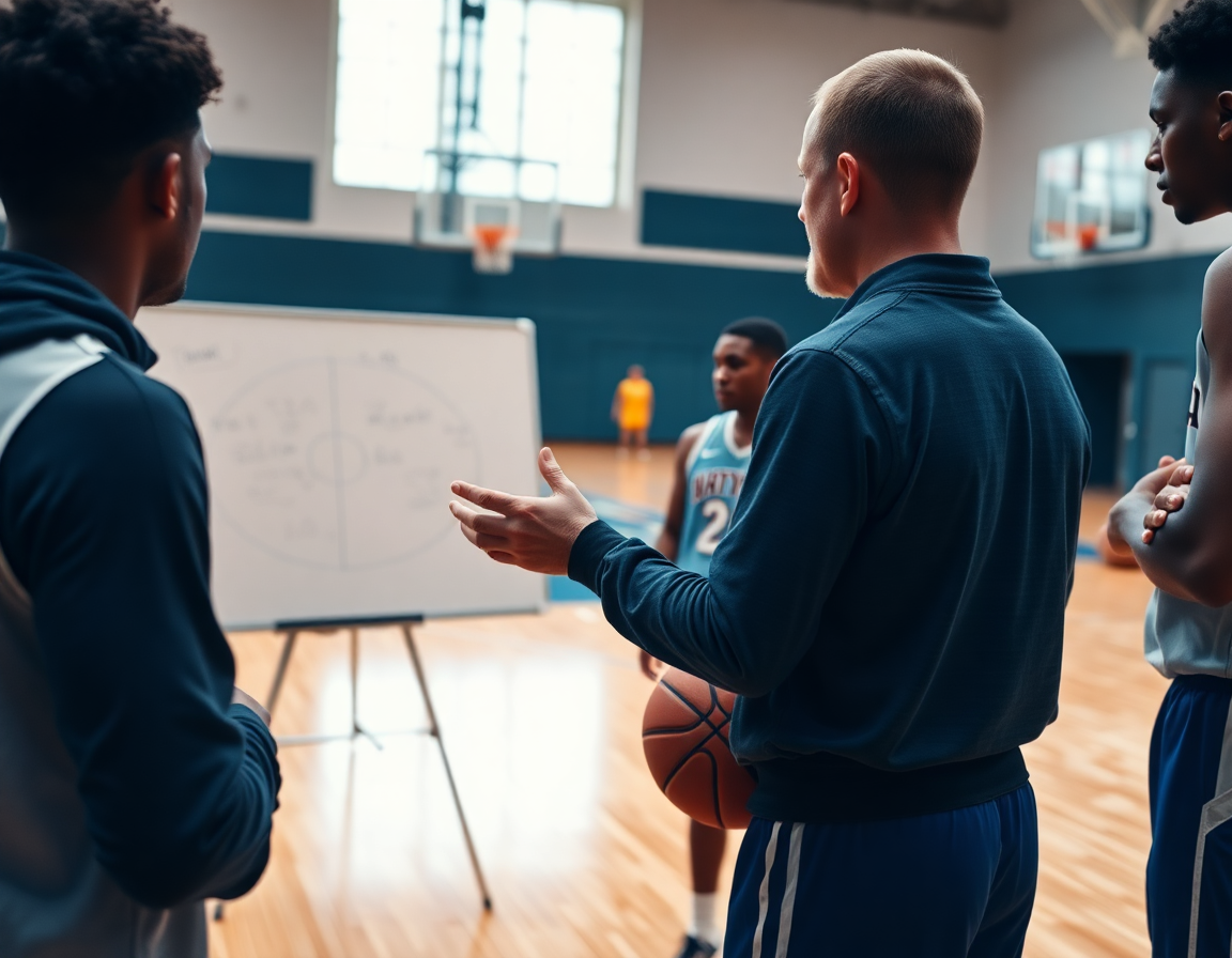Plan rapproché sur le terrain basket, montrant des exercices entrainement basket u15 et des passes précises.