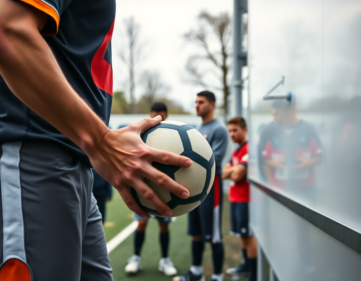 Plan rapproché sur les mains et le ballon montrant le playbook basketball en action pendant l'entraînement.