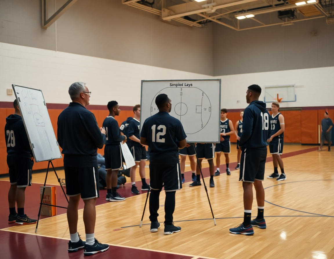 Plan moyen du coach et du tableau tactique, match preparation basket france 2025 en action.