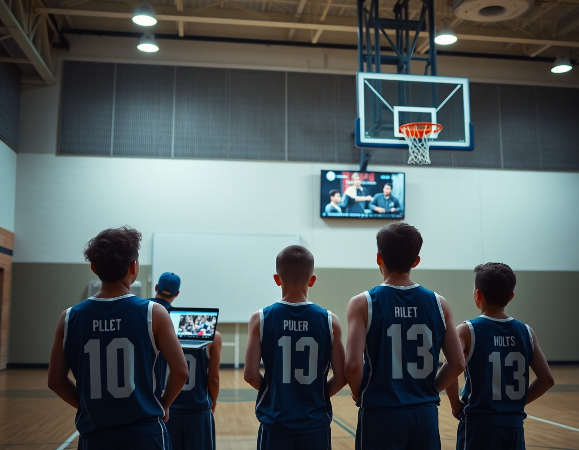 Plan serré sur les clips tactique basket u11 qui seront partagés avec l'équipe après l'entraînement.