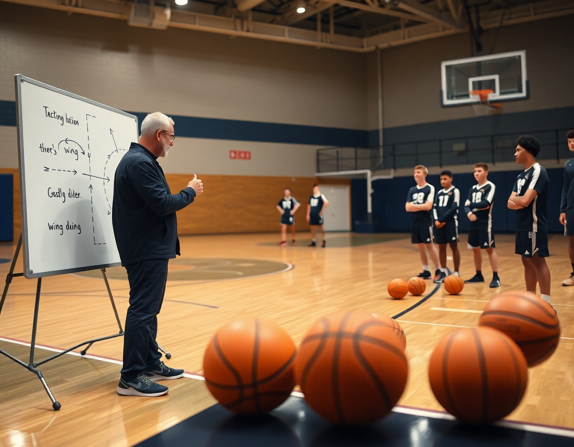 Ala basket cosa fa: lavagna tattica mostra linee semplici per l'ala vicino al tiro.