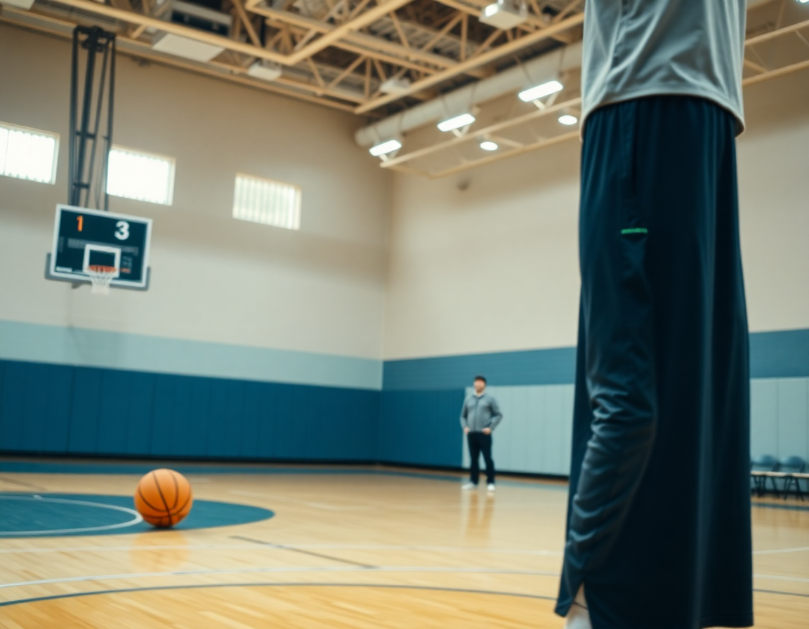 Vista ravvicinata sul tiro libero, come allenare il tiro nel basket durante l'allenamento.
