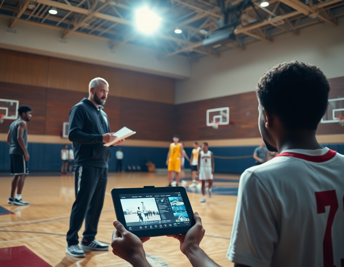 Scena ravvicinata di integrazione tra aula e campo nel corso allenatore regionale in formazione basket.