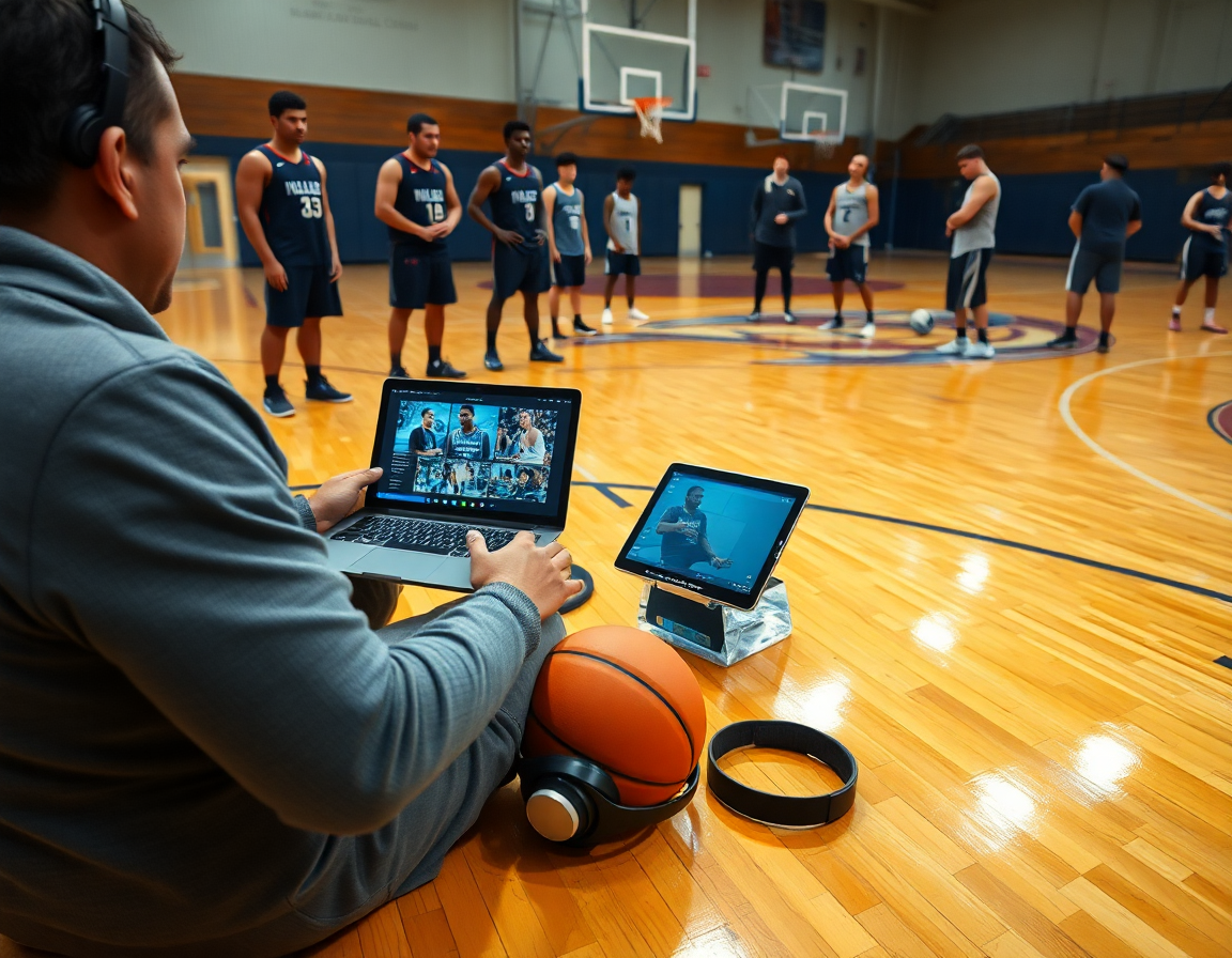 Video di esercizi basket scuola media e clip editing distribuiti agli atleti durante la sessione.