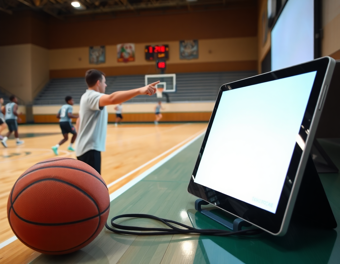 Una sessione di gioco rapido e tattica consultata con lavagna tattica basket app.