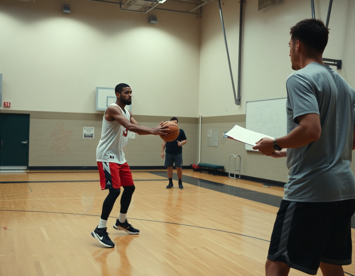 Contro-gioco in primo piano: mani e pallone da basket, lavagna tattica basket online gratis in primo piano.