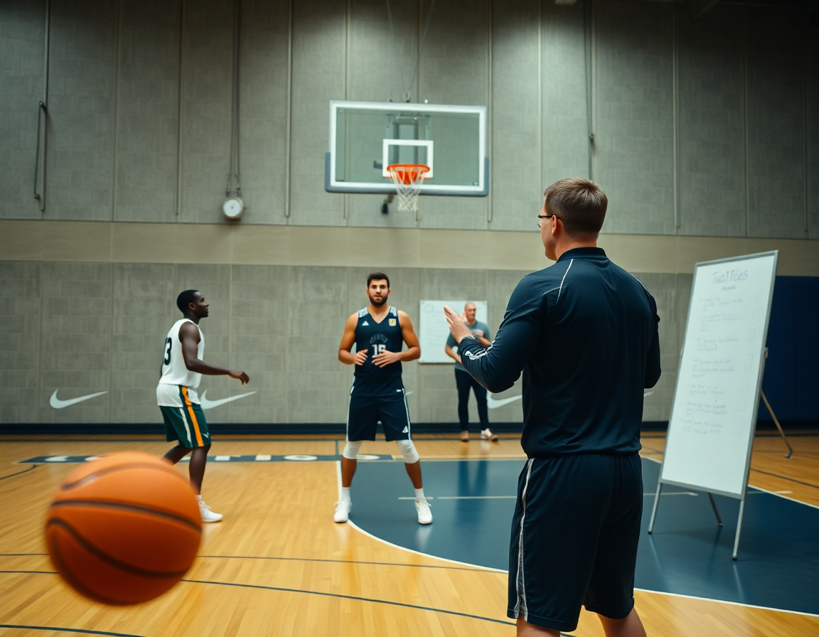 Centro minibasket robur osimo associazione sportiva: due giocatori di basket eseguono un drill vicino al top dell'area.