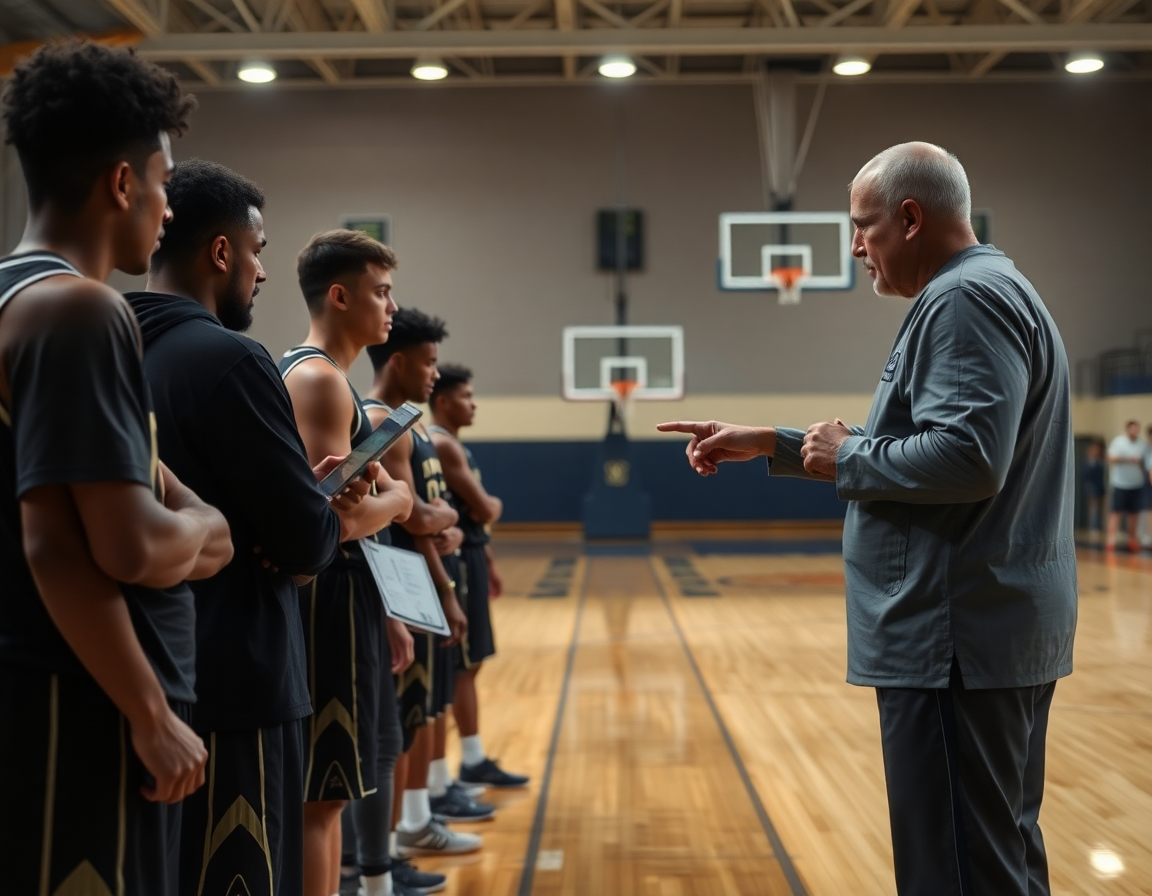 Scansione tattica: giocatori osservano un tablet con note di scouting e clip video, guidati dall'allenatore.